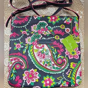 Vera Bradley  Petal Paisley Faux Leather Crossbody Bag Slim Hipster NWT